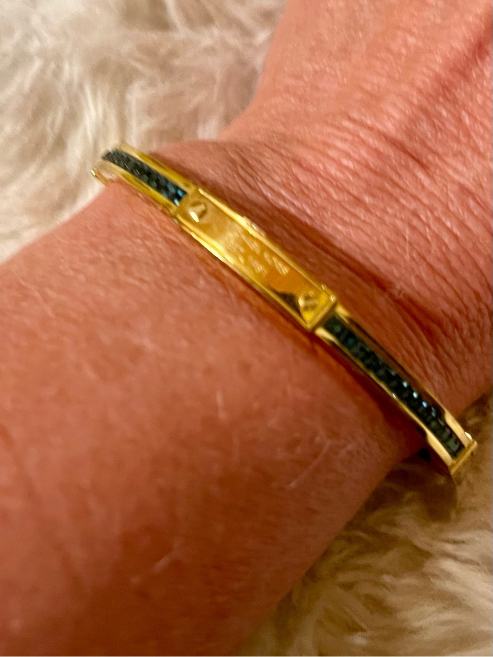 Michael Kors Gold-Tone Bangle with Dark Blue Pavé
